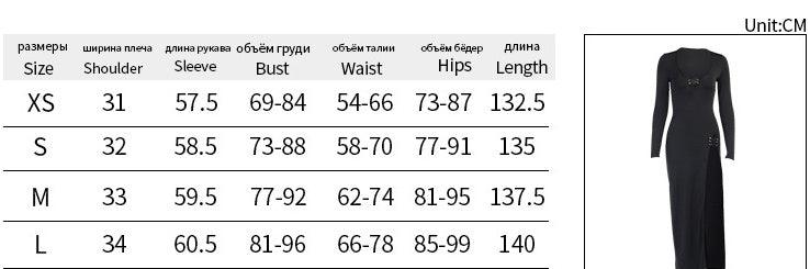 Women's Split Pin Long Dress - ANIBEY