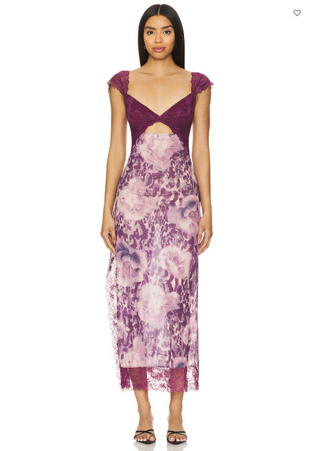 Shoulder Strap Stitching Slit Color Length Dress - ANIBEY
