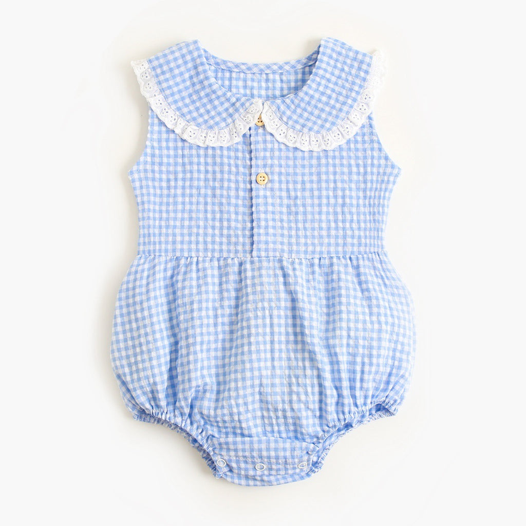 Simple And Creative Plaid Baby Onesie - ANIBEY