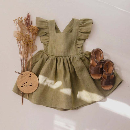 Strap Skirt Girls Dress Cotton And Linen Skirt - ANIBEY