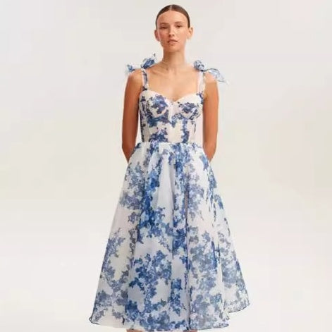 French Super Fairy Vacation Style Spaghetti Straps Sleeveless Dress - ANIBEY