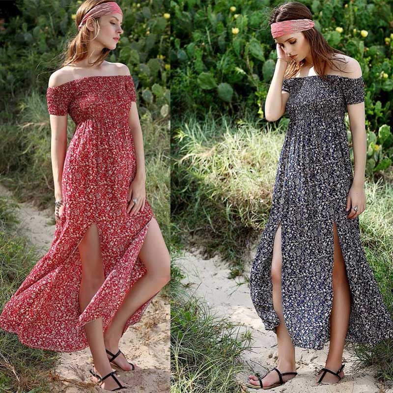 Split floral dress - ANIBEY