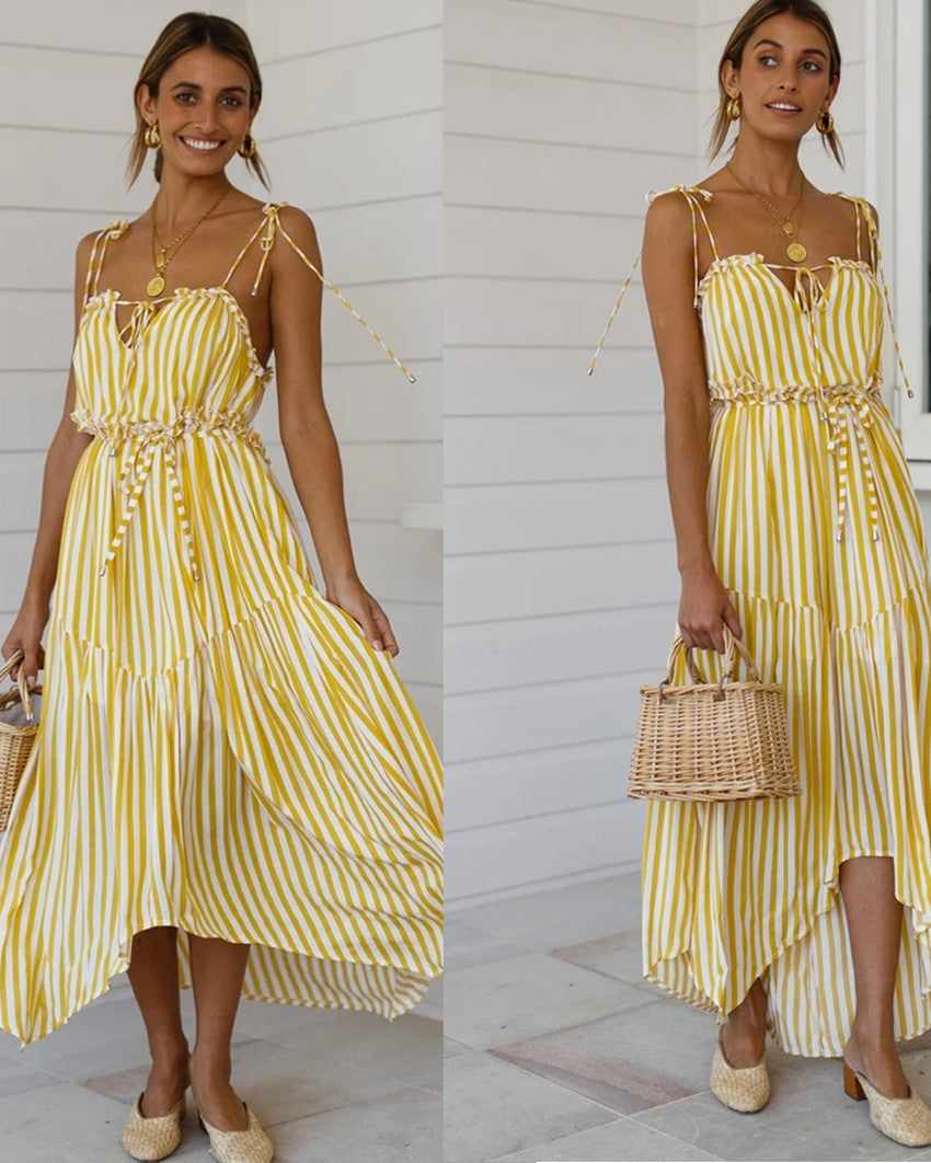Striped irregular dress - ANIBEY