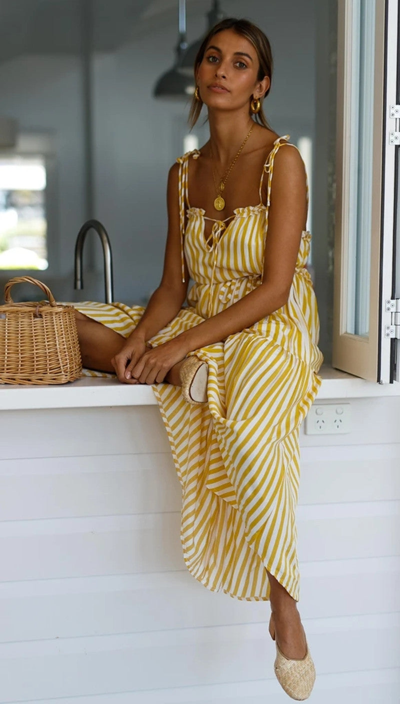Striped irregular dress - ANIBEY