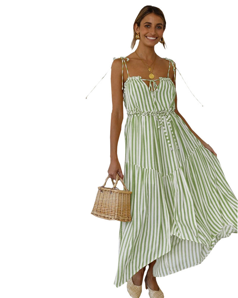 Striped irregular dress - ANIBEY