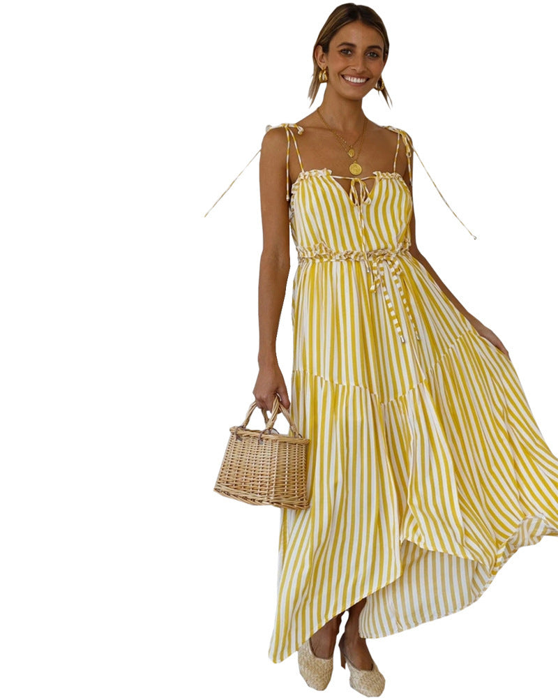 Striped irregular dress - ANIBEY
