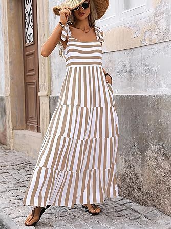 Spaghetti Strap Sleeveless Printed Pocket Side Zipper Layered Dress - ANIBEY