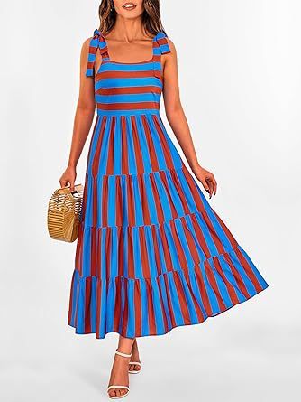 Spaghetti Strap Sleeveless Printed Pocket Side Zipper Layered Dress - ANIBEY