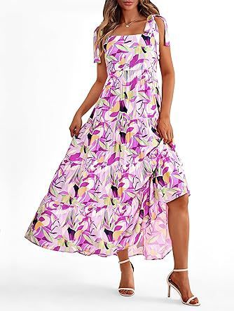 Spaghetti Strap Sleeveless Printed Pocket Side Zipper Layered Dress - ANIBEY