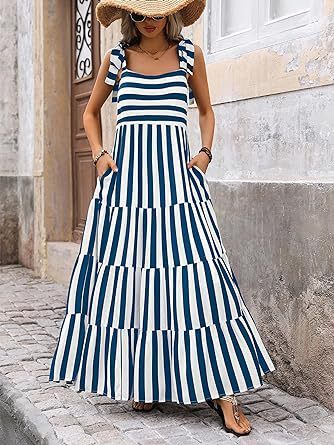 Spaghetti Strap Sleeveless Printed Pocket Side Zipper Layered Dress - ANIBEY