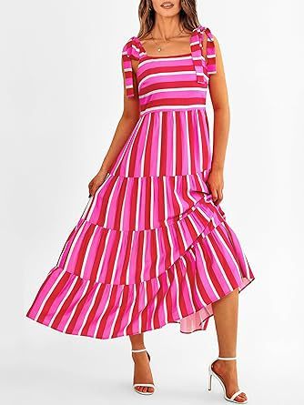 Spaghetti Strap Sleeveless Printed Pocket Side Zipper Layered Dress - ANIBEY