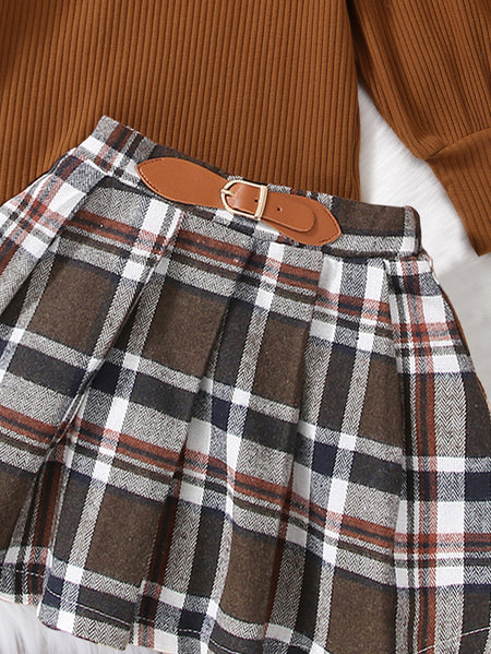 Skirt Brown Suit Cotton Solid Color Women's Dress - ANIBEY
