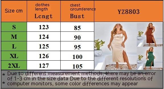 Women's Pure Color Split Suspender Dress - ANIBEY