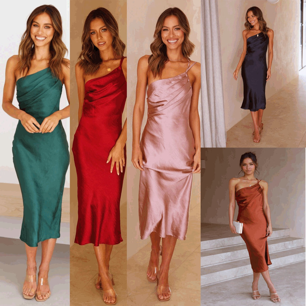 New Back Lace Up Slim Fit Fashion Mid-length Dress - ANIBEY