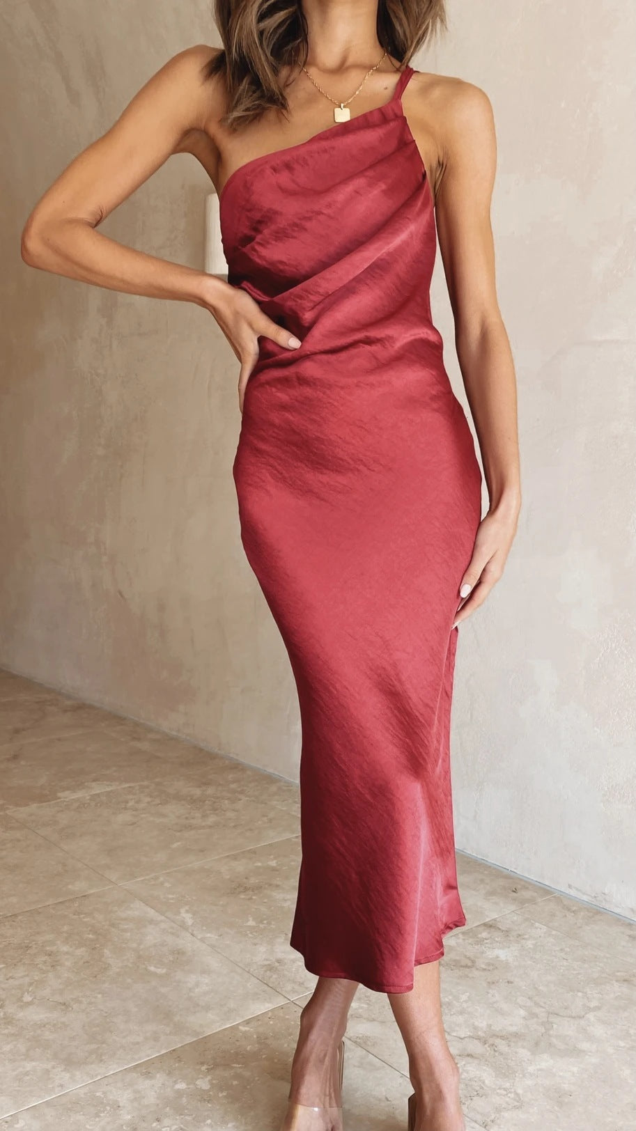 New Back Lace Up Slim Fit Fashion Mid-length Dress - ANIBEY