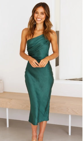 New Back Lace Up Slim Fit Fashion Mid-length Dress - ANIBEY
