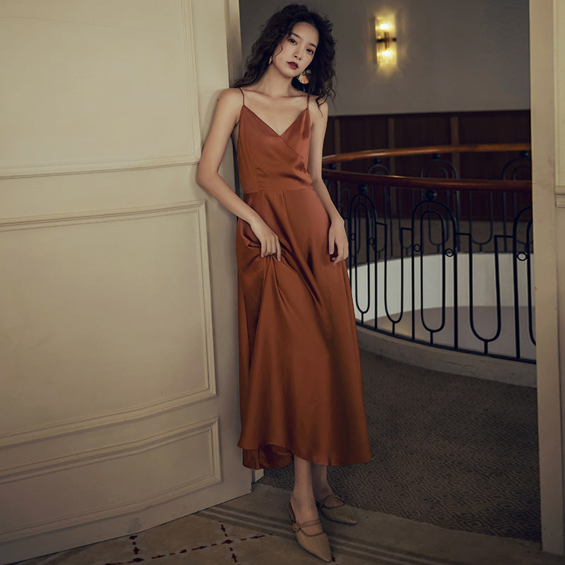 Women's Cross Spaghetti Strap Dress - ANIBEY
