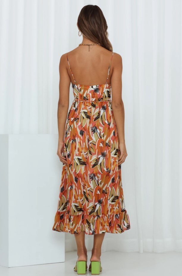 Women's Off Shoulder Boho Sling Print Dress - ANIBEY