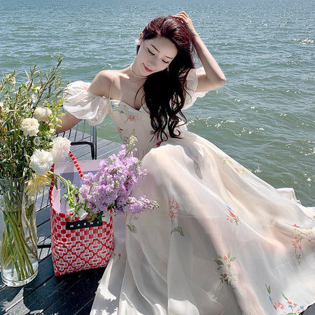 Summer Fairy Chic Waist-tight Seaside Vacation Fairy Skirt - ANIBEY