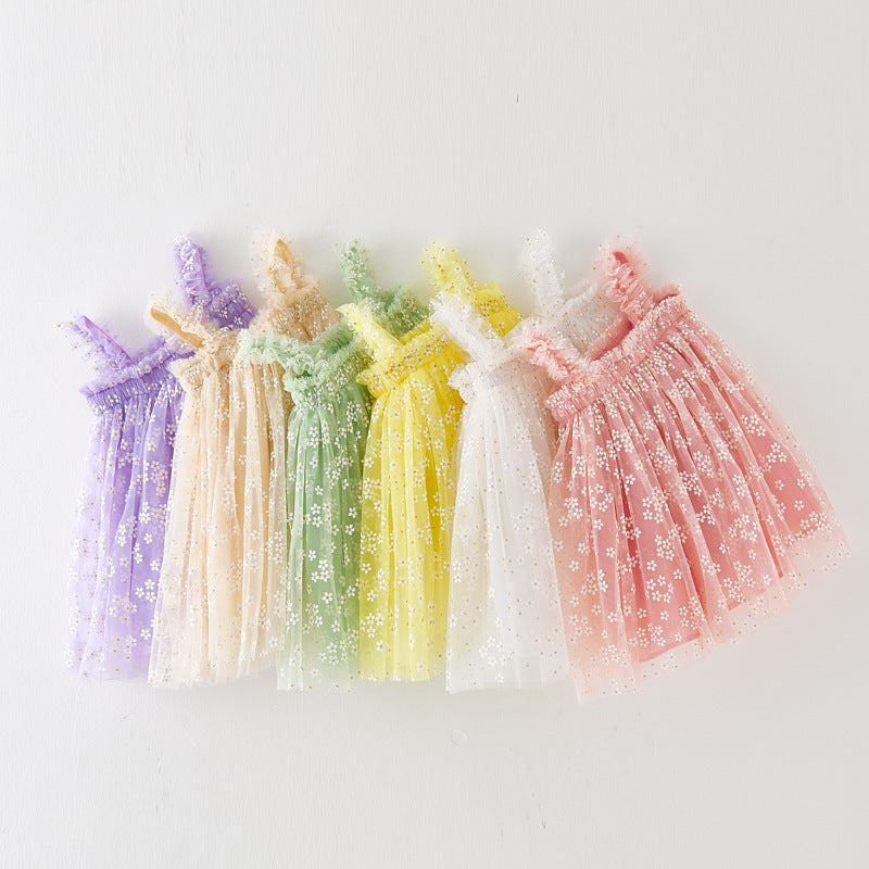 Summer Girls' Sweet Spaghetti-strap Gauze Skirt - ANIBEY