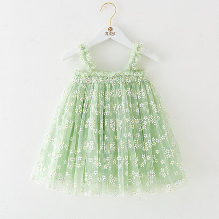 Summer Girls' Sweet Spaghetti-strap Gauze Skirt - ANIBEY