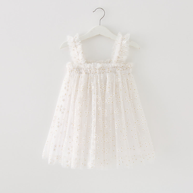 Summer Girls' Sweet Spaghetti-strap Gauze Skirt - ANIBEY
