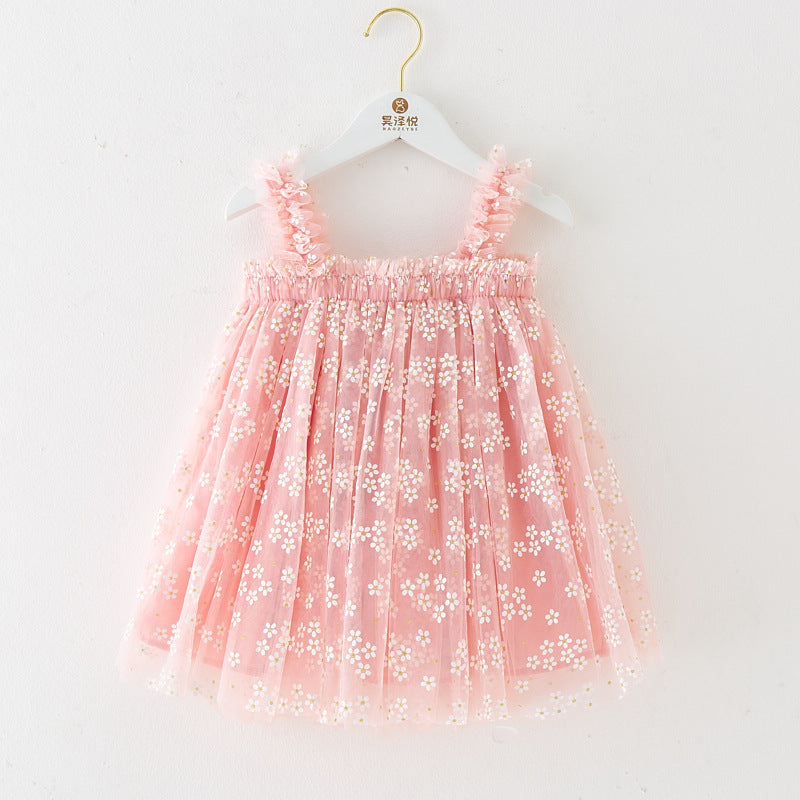 Summer Girls' Sweet Spaghetti-strap Gauze Skirt - ANIBEY