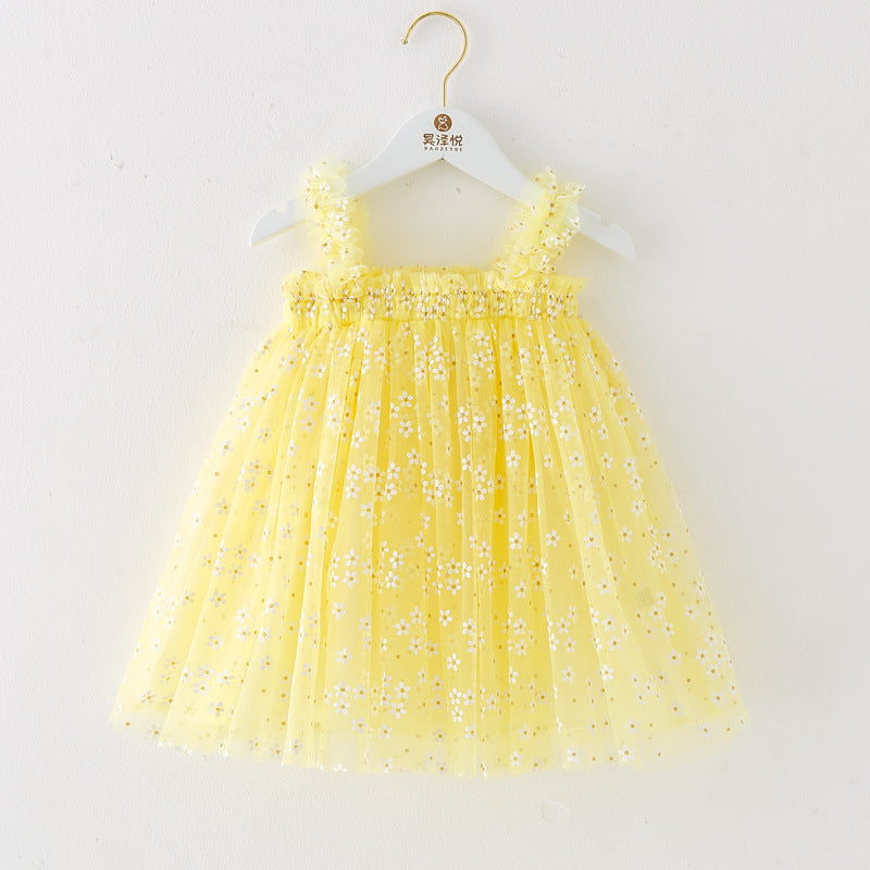 Summer Girls' Sweet Spaghetti-strap Gauze Skirt - ANIBEY