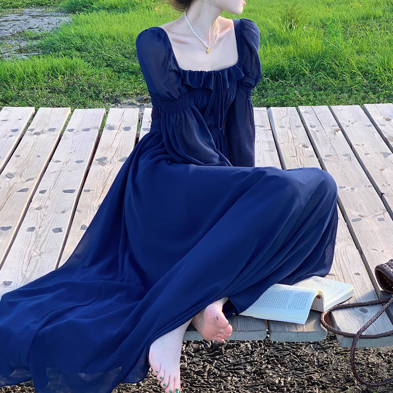 Elegant French Cinched Slimming Long Dress Children - ANIBEY