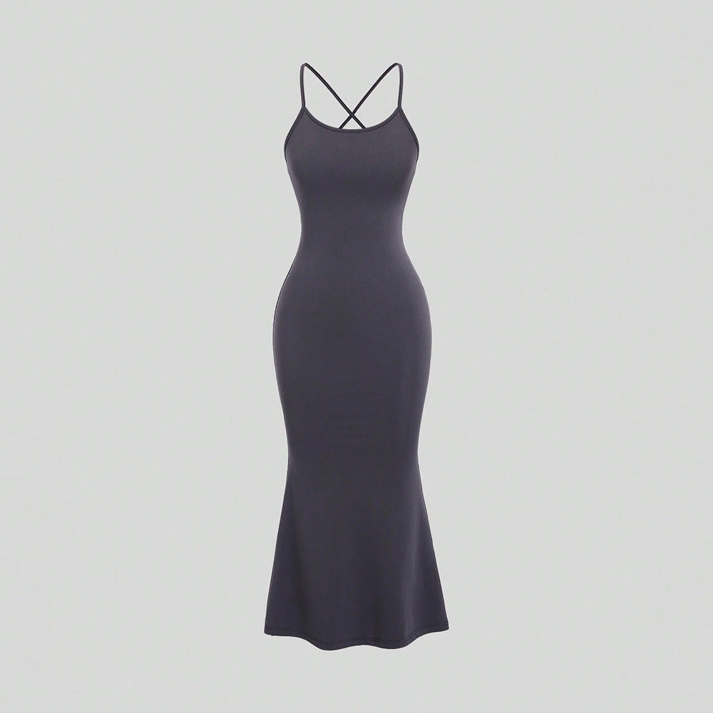 Women's Fashion Unique Cross Backless Dress - ANIBEY