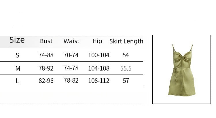 Temperament V-neck Strap Design Sense Niche Lace-up Scheming Chest Display Slim Fit Dress - ANIBEY