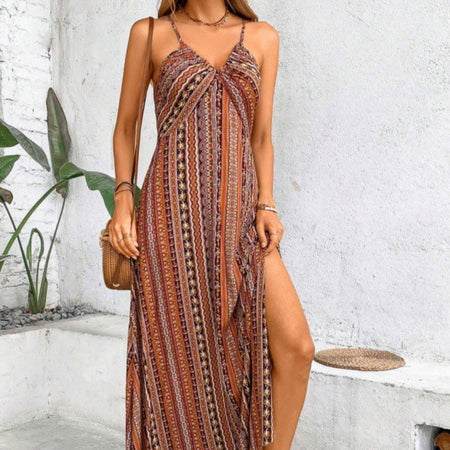 New Women's Sleeveless Sling Long Dress - ANIBEY