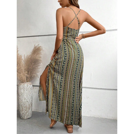 New Women's Sleeveless Sling Long Dress - ANIBEY