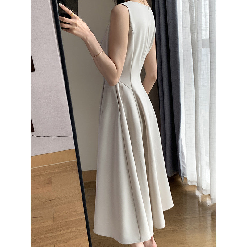 Summer Commute Slimming V-neckline Sleeveless Dress - ANIBEY