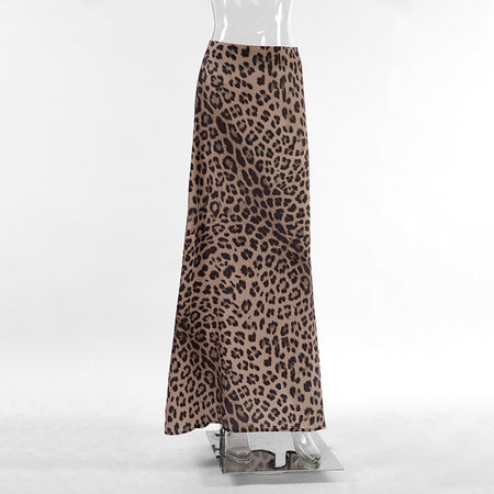 Leopard Print Mermaid Skirt Womens Dress - ANIBEY