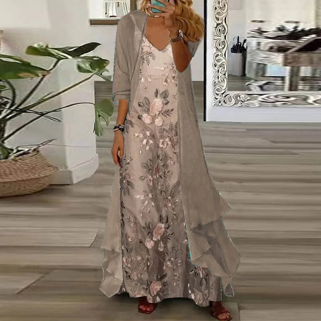 Women's Two-piece Digital Printing Sling Chiffon Jacket - ANIBEY