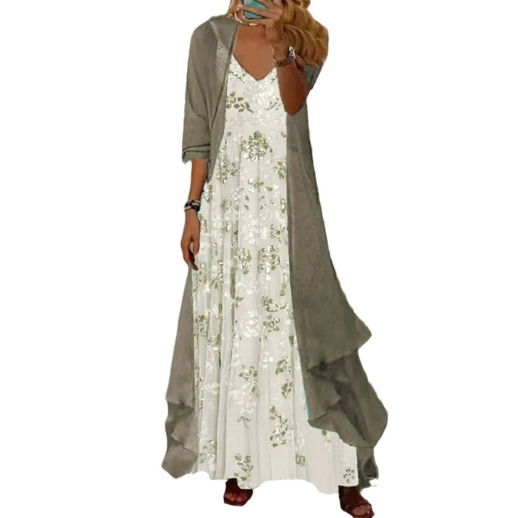 Women's Two-piece Digital Printing Sling Chiffon Jacket - ANIBEY