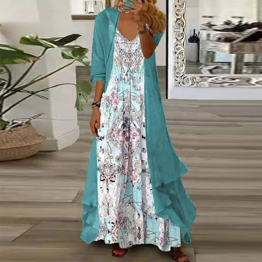Women's Two-piece Digital Printing Sling Chiffon Jacket - ANIBEY