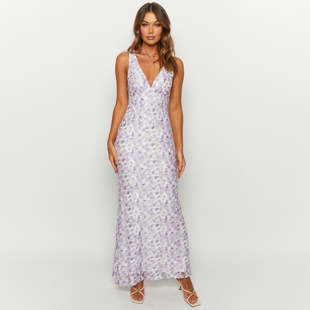 Women's Sling High Waist Lace Dress - ANIBEY