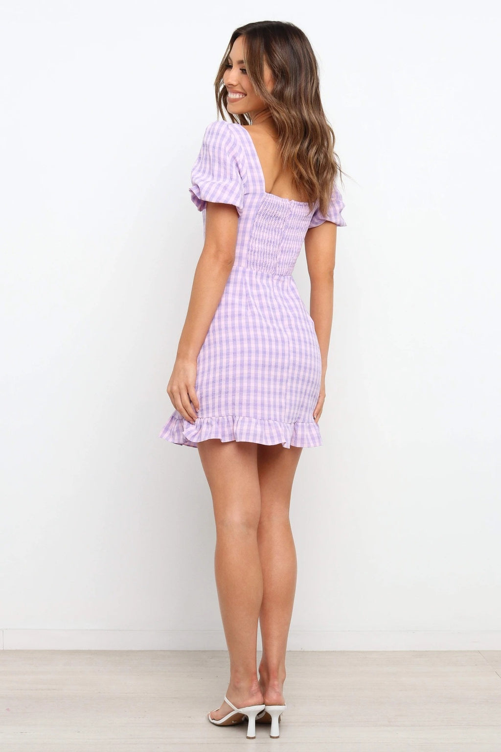 Slim Fit Plaid Skirt Sexy Dress With Short Sleeves - ANIBEY