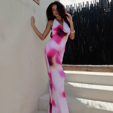 Summer New Fashion Sexy Slim V-neck Dress - ANIBEY