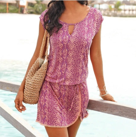 Nine teeth lace skirt elastic waist waist dress - ANIBEY