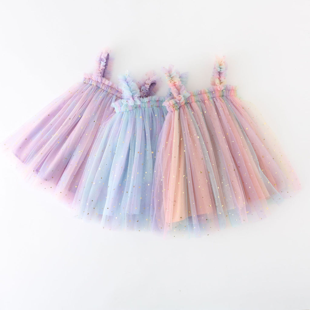 Sequined XINGX Rainbow Suspender Skirt Tulle Skirt - ANIBEY