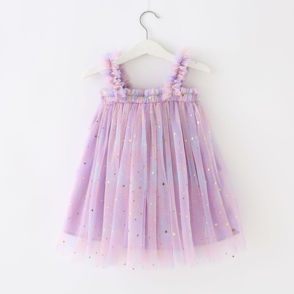 Sequined XINGX Rainbow Suspender Skirt Tulle Skirt - ANIBEY