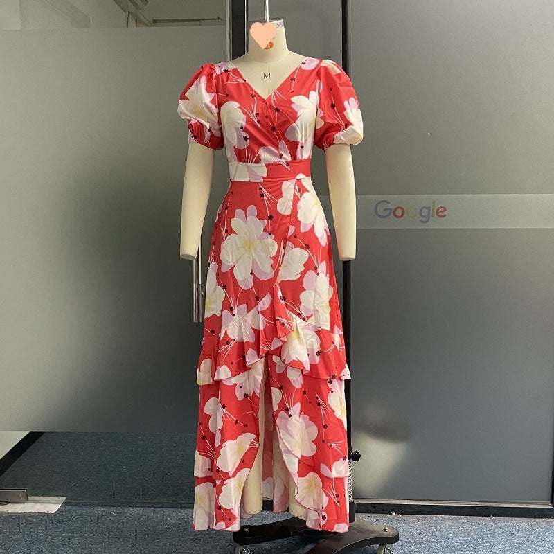 Women's Fashion Casual Printed Dress - ANIBEY