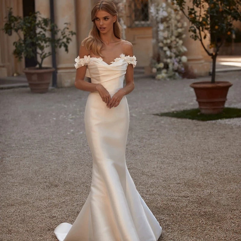 Wedding Dresses Mermaid Bride Dress With Detachable Train - ANIBEY