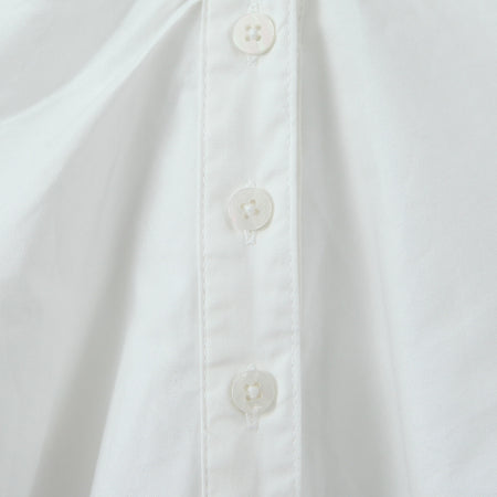 French Retro Square Collar Single Breasted Puff Short Sleeve Dress - ANIBEY