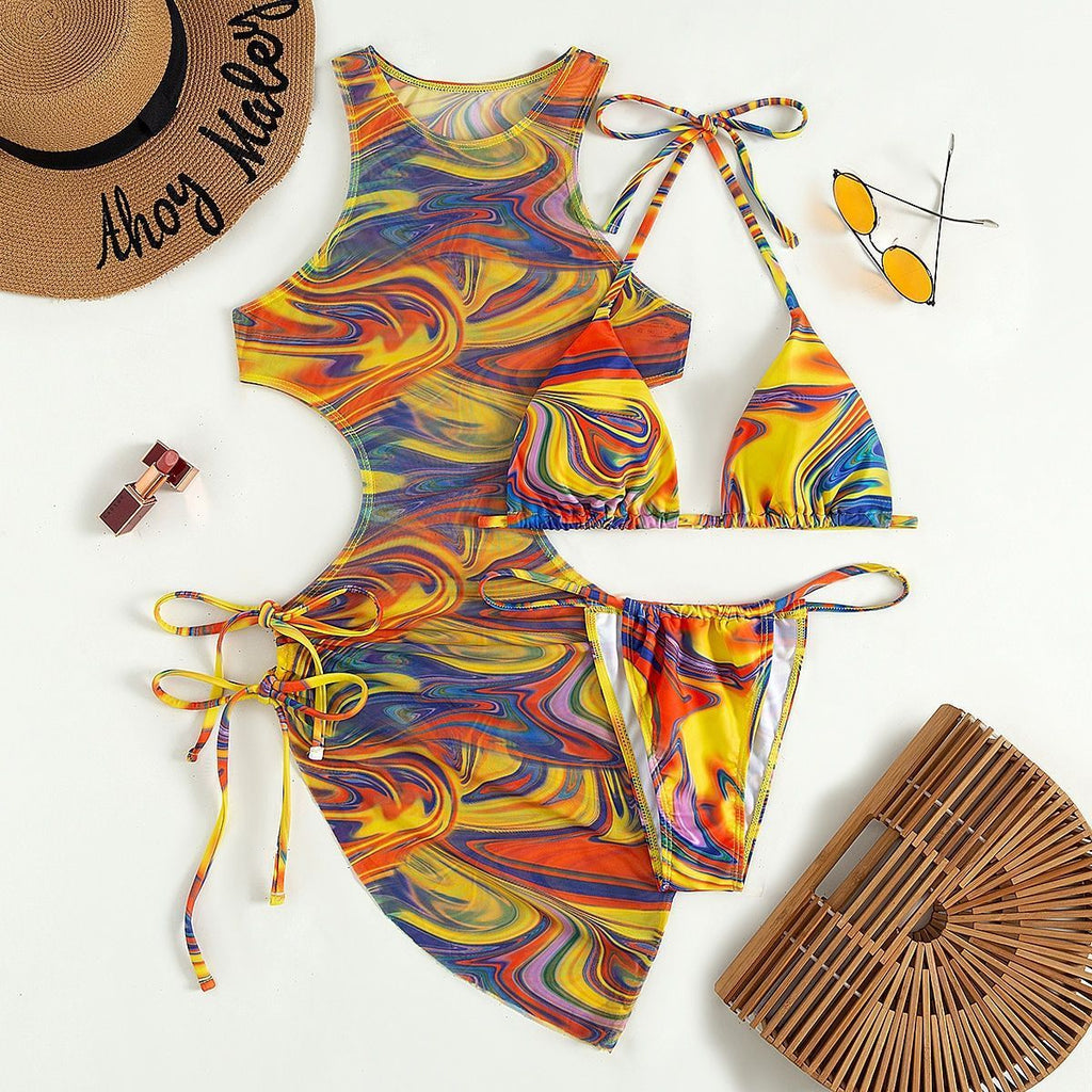 New Smudge-dyed European And American Sexy Mesh Swimsuit - ANIBEY