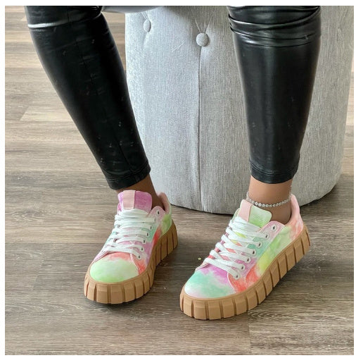 Lace-up Canvas Shoes, Foreign Trade Platform Shoes, Printed Single Shoes - ANIBEY