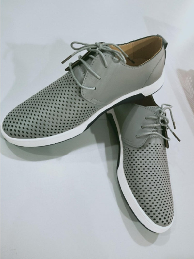 Leather Shoes Men's Business Formal Workwear Shoes Black Trendy Soft Shoes - ANIBEY